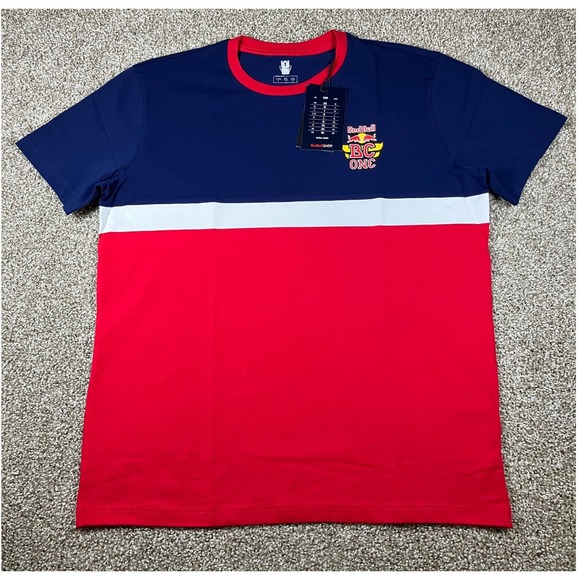 Red Bull BC One Spin T-Shirt Mens‎ XL Navy Red Colorblock B-Boy Streetwear NEW